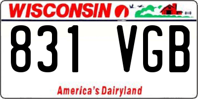 WI license plate 831VGB