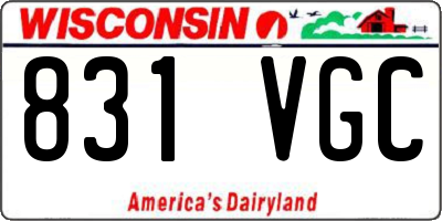 WI license plate 831VGC