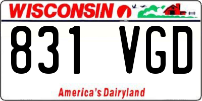 WI license plate 831VGD