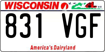 WI license plate 831VGF