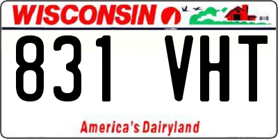 WI license plate 831VHT