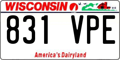 WI license plate 831VPE
