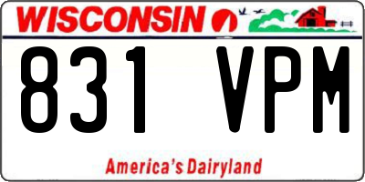 WI license plate 831VPM