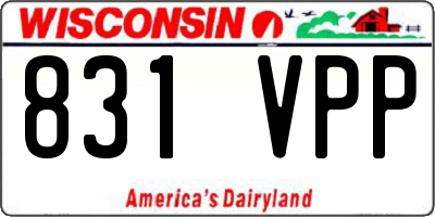 WI license plate 831VPP