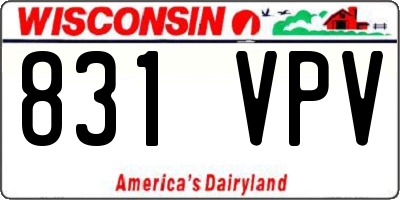WI license plate 831VPV