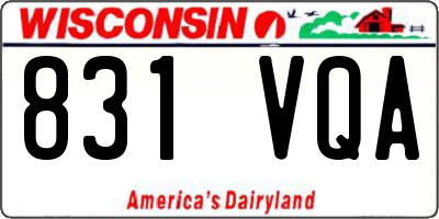 WI license plate 831VQA