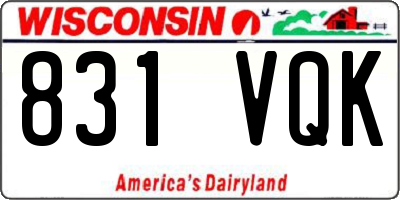 WI license plate 831VQK