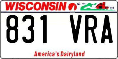 WI license plate 831VRA