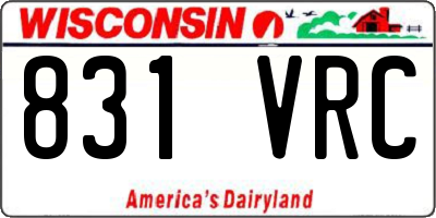 WI license plate 831VRC