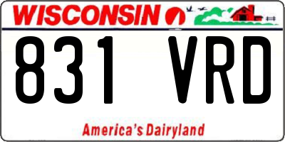 WI license plate 831VRD