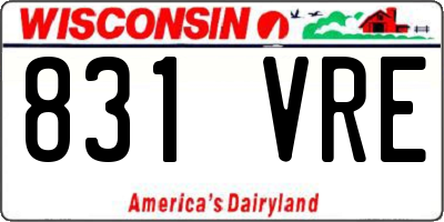 WI license plate 831VRE
