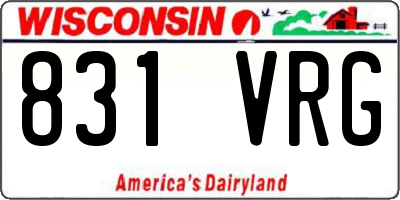 WI license plate 831VRG
