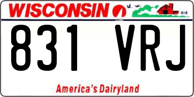 WI license plate 831VRJ
