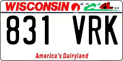 WI license plate 831VRK