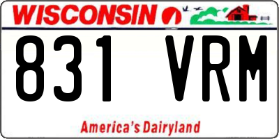 WI license plate 831VRM