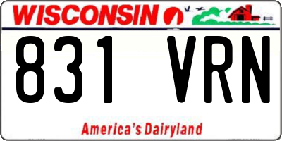 WI license plate 831VRN