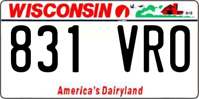 WI license plate 831VRO