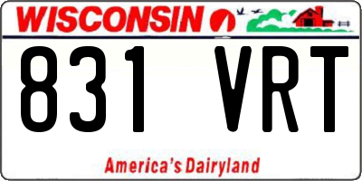 WI license plate 831VRT