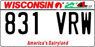 WI license plate 831VRW