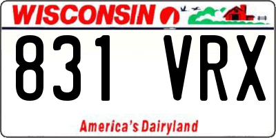 WI license plate 831VRX
