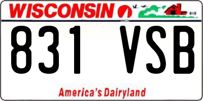 WI license plate 831VSB