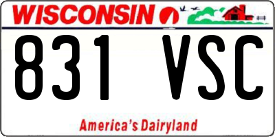 WI license plate 831VSC