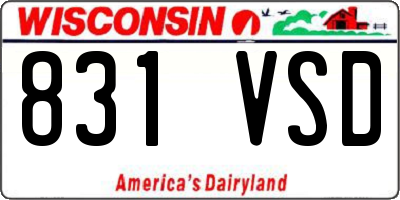 WI license plate 831VSD