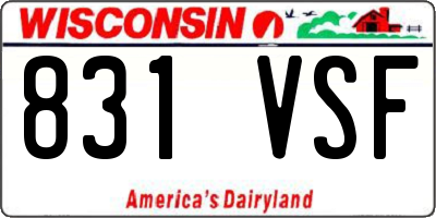 WI license plate 831VSF
