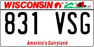 WI license plate 831VSG