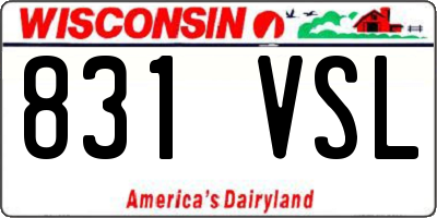 WI license plate 831VSL