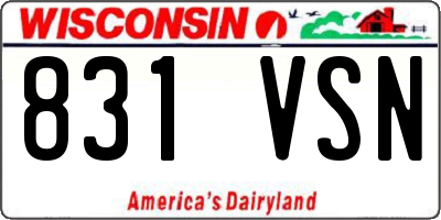 WI license plate 831VSN