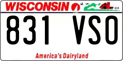 WI license plate 831VSO