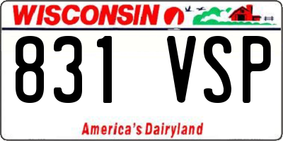 WI license plate 831VSP