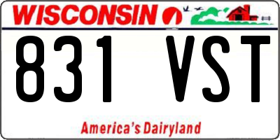 WI license plate 831VST