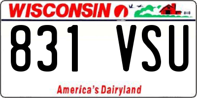 WI license plate 831VSU
