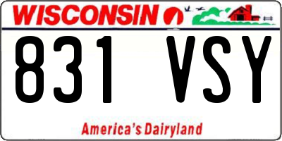 WI license plate 831VSY