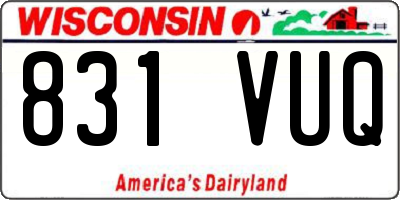 WI license plate 831VUQ