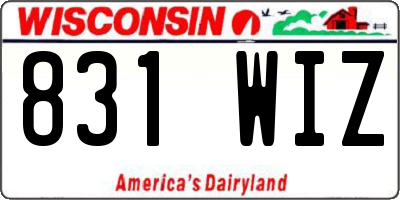 WI license plate 831WIZ