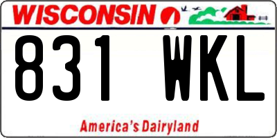 WI license plate 831WKL