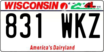 WI license plate 831WKZ