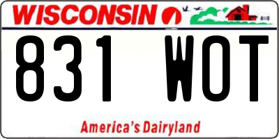 WI license plate 831WOT