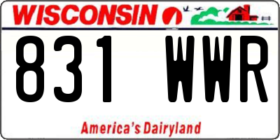 WI license plate 831WWR