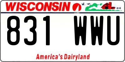 WI license plate 831WWU