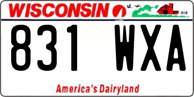 WI license plate 831WXA