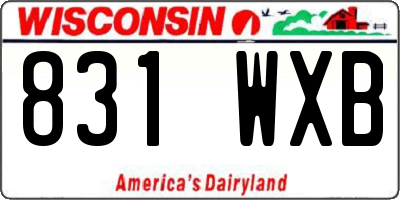 WI license plate 831WXB