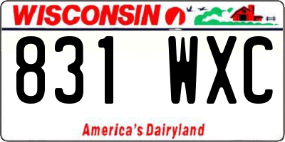 WI license plate 831WXC