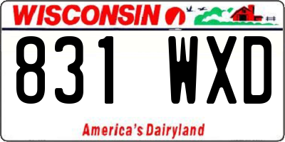 WI license plate 831WXD