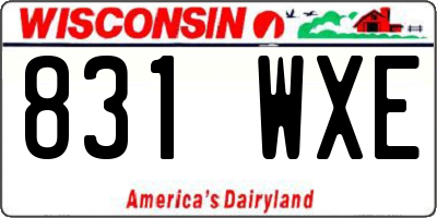 WI license plate 831WXE