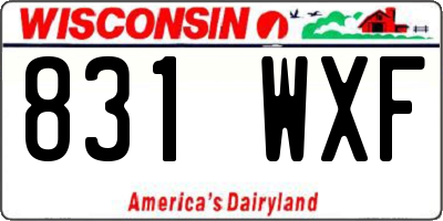 WI license plate 831WXF