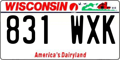 WI license plate 831WXK